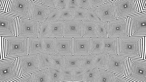 Illusion Optique Monochrome Noir Blanc Avec Motif Géométrique Fond Mouvement — Video