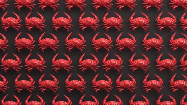 Oceano Fervido Delicioso Saboroso Cozido Vapor Caranguejos Vermelhos Sem Costura — Vídeo de Stock