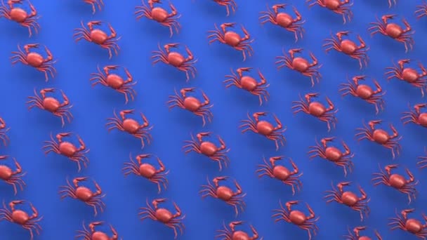 Oceaan Gekookt Heerlijke Gestoomde Rode Krabben Naadloze Looping Geanimeerde Achtergrond — Stockvideo