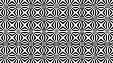 Geometrik hareket eden siyah saykodelik desen, çizgili dikişsiz döngü arka planı zig zag ve eşkenar dörtgen, modaya uygun zarif süs.