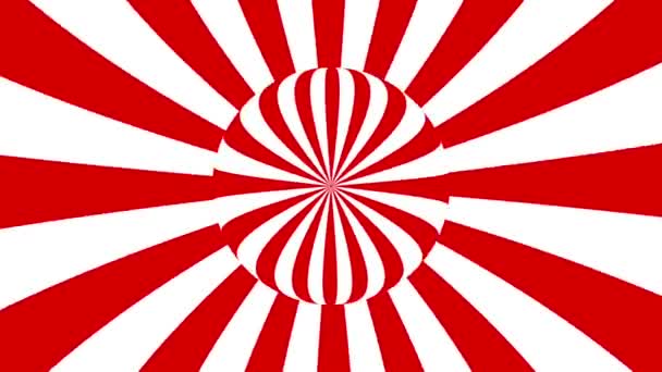 Geometrik Desenli Kırmızı Beyaz Tek Renkli Optik Illüzyon Sürreal Hipnotik — Stok video