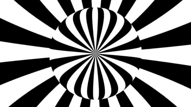 Black White Monochrome Optical Illusion Geometric Pattern Surreal Hypnotic Seamless — Stock Video