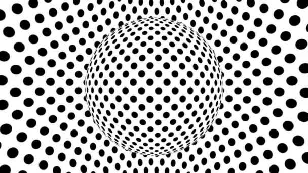 Iluzie Optică Monocromă Alb Negru Model Geometric Fundal Mișcare Fără — Videoclip de stoc