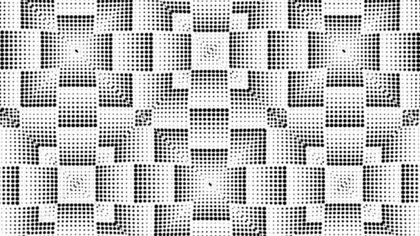 Geometric Moving Black White Monochrome Psychedelic Pattern Square Seamless Looping — Stock Video