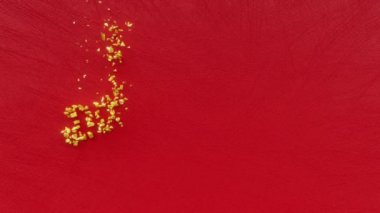 Mutlu Dussehra metin yazıları, Vijaya Dashami, Dasara, veya Dashain, ve Rama 'nın zaferini simgeleyen bayram, Hint festivali, dekoratif animasyon yazıları, kutlama kartı hareketi arka planı.