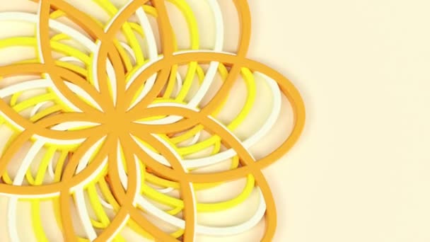 Jasné Barevné Květy Keltské Mandaly Žlutém Pozadí Bezproblémová Smyčková Tvůrčí — Stock video