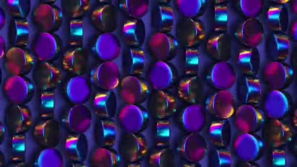 Bewegende Holografische Violette Cirkels Paarse Achtergrond Trendy Minimale Looping Animatie — Stockvideo