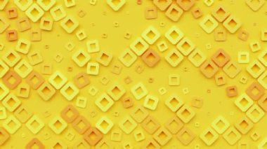 Kare şekilli geometrik desen, dikişsiz döngü soyut animasyon arkaplan, küp blokları dikdörtgen çerçeveler, 3d mozaik duvar kağıdı.