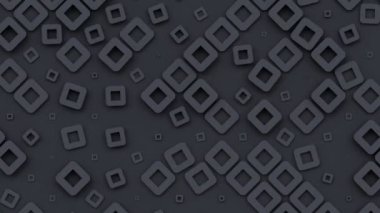 Kare şekilli geometrik desen, dikişsiz döngü soyut animasyon arkaplan, küp blokları dikdörtgen çerçeveler, 3d mozaik duvar kağıdı.