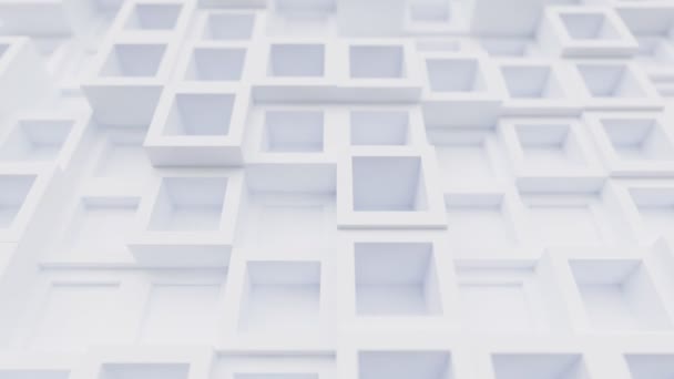 Геометрический Белый Светлый Чистый Кубический Фон Квадратными Вставками Бесшовная Петляющая — стоковое видео