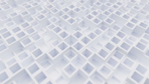 Geométrica Luz Branca Fundo Cubo Limpo Com Formas Quadradas Sem — Vídeo de Stock
