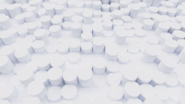 幾何学的な白い光丸い形のきれいな円形の背景 シームレスなループアニメーション建築波モザイク表面 抽象的な壁紙 3Dモーションデザイン — ストック動画