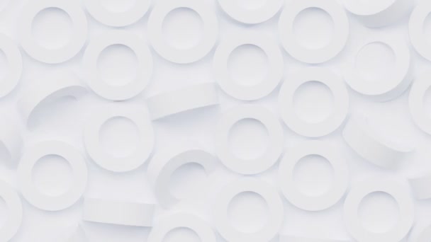 Geometryczna Siatka Mozaikowa Abstrakcyjna Bezszwowa Pętla Biała Tło Okrągłym Obracającym — Wideo stockowe