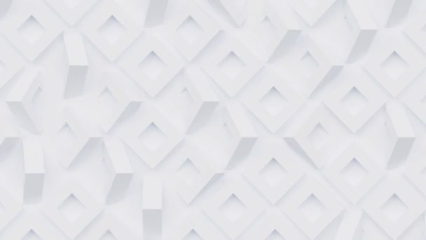 Geometrik Mozaik Izgara Soyut Dikişsiz Döngü Beyaz Zemin Kare Döndürme — Stok video