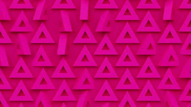 Geometrická Mozaika Mřížka Abstraktní Bezešvé Smyčka Červené Pozadí Trojúhelníkovým Rotačním — Stock video