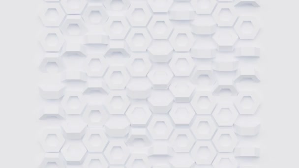 Geometrische Mosaik Raster Abstrakte Nahtlose Schleife Weißer Hintergrund Mit Sechseck — Stockvideo