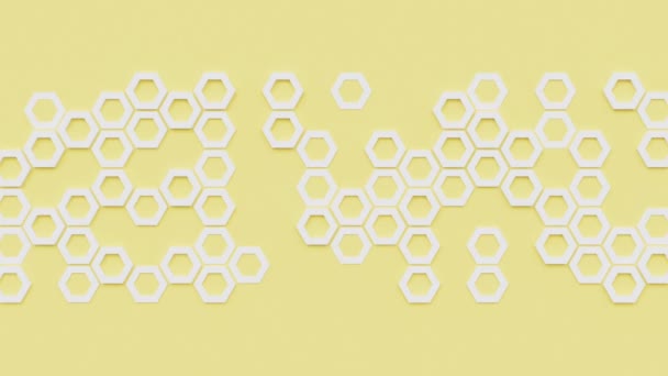 Hexagonaal Patroon Met Honingraatvormen Bewegende Zeshoeken Naadloos Lussen Geanimeerde Abstracte — Stockvideo