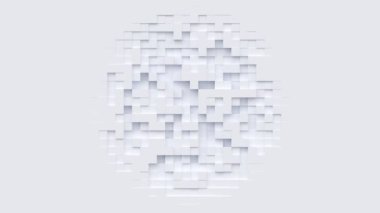 Geometrik modern animasyonlu dipsiz döngüsüz soyut arka plan. 3D render tasarım ögesi, yaratıcı hareket grafikleri, hareket eden geometrik desen, sunum veya reklam için kopya alanı ile modelleme.