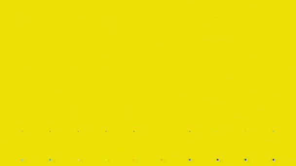 Sarı Zemin Üzerinde Renkli Daireler Modaya Uygun Minimum Döngü Animasyonu — Stok video