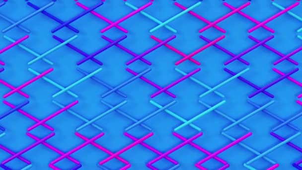 Moving Violet Lines Blue Background Trendy Minimal Looping Animation Creative — Stock Video