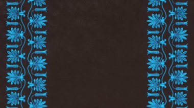 Dekoratif antika klasik barok süsü, Rönesans retro Victoria tarzı zarif çerçeve, sınırlı kraliyet kumaşı arka planı dantel mavi bayram kağıt şablonu, fotokopi alanı olan tebrik kartı..