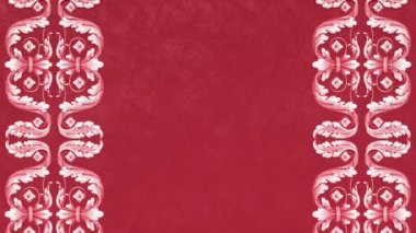 Dekoratif antika klasik barok süsü, Rönesans retro Victoria tarzı zarif çerçeve, kenarı olan İtalyan arkaplan, kalp aşkı kırmızı düğün şablonu, romantik Sevgililer Günü tebrik kartı.