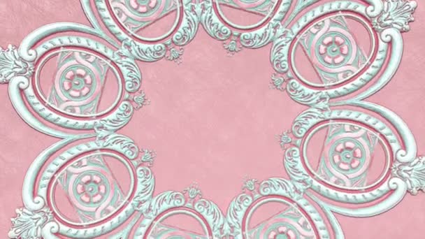 Dekorativní Starožitné Starožitné Květinové Barokní Ornamenty Renesanční Retro Viktoriánská Elegantní — Stock video
