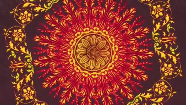 Dekorative vintage antiken floralen barocken Ornament, Luxus-Renaissance-Retro viktorianischen eleganten Mandala, königlichen Damast Hintergrund mit runden orange geometrische Muster, rot schöne Illustration.