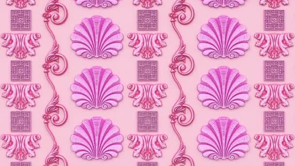 Декоративный Цветочный Барокко Этнический Орнамент Ренессанс Ретро Антикварный Винтажный Узор — стоковое видео