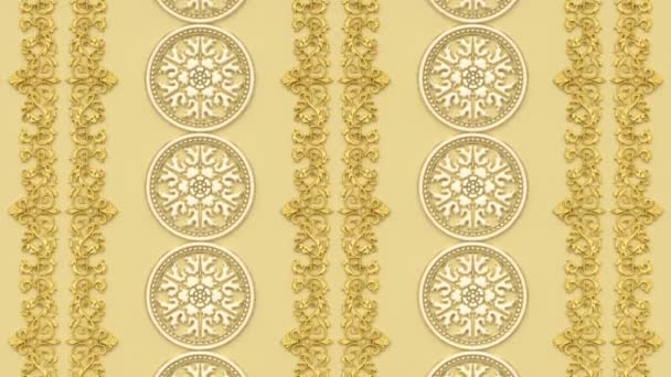 Decoratieve Bloemen Barokke Etnische Ornament Renaissance Retro Antieke Vintage Patroon — Stockvideo