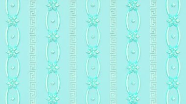 Dekoratif barok süsleri, Rönesans retro antika klasik desenler, Viktorya dönemi zarif kumaş örtüsü arka planı, çiçek kumaşı girdabı yaprak doğası mavi duvar kağıdı..