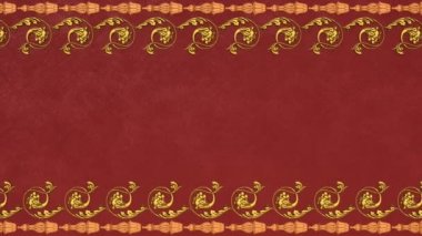 Dekoratif antika klasik barok süsü, Rönesans retro Victoria tarzı zarif çerçeve, sınırlı kraliyet kumaşı arka planı, kırmızı bayram kağıt şablonu, güzel tebrik kartı..