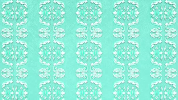 装飾的な花のバロック民族の装飾 ルネッサンスレトロアンティークヴィンテージパターン ビクトリア朝のエレガントなダマスク背景 冬の寒い休日の青い壁紙 — ストック動画