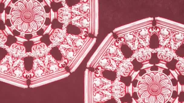 Декоративный Старинный Цветочный Орнамент Стиле Барокко Роскошный Ретро Викторианский Мотив — стоковое видео