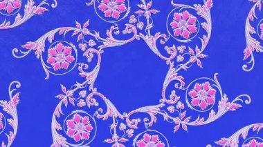 Dekoratif antika klasik barok süsü, lüks Rönesans retro Victoria tarzı zarif motif, mavi renkli rokoko akanthus ile kraliyet arkaplanı, canlandırılmış dantel çizimi.