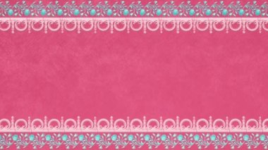 Dekoratif klasik barok süsü, Rönesans retro Victoria tarzı zarif çerçeve, sınırlı kraliyet arkaplanı, pembe dantelli kalp aşk düğün kartı şablonu, güzel tebrik kartı..