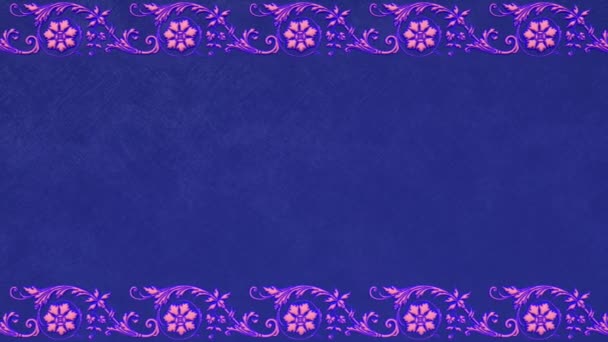 古色古香的装饰古色古香的花卉巴洛克饰品 复古的维多利亚风格的典雅框架 带有边框的皇家花缎背景 紫色紫罗兰婚恋模板 漂亮的贺卡 — 图库视频影像