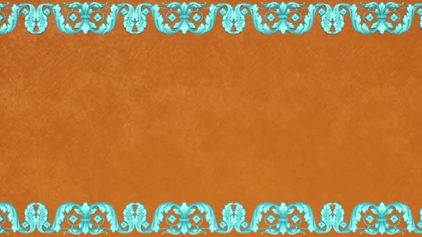 装飾的なヴィンテージアンティークの花のバロック装飾 ルネサンスレトロな勝利のエレガントなフレーム 国境と王室のダマスクの背景 紙の金のレースのグランジテンプレート 美しいグリーティングカード — ストック動画
