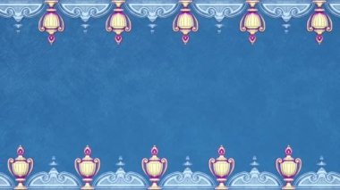 Dekoratif antika barok süsü, Rönesans retro Victoria tarzı zarif çerçeve, sınırlı kraliyet kumaşı arka planı, mavi bayram kağıt şablonu, güzel tebrik kartı..