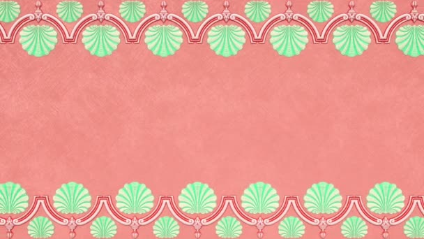 装飾的なヴィンテージアンティークの花のバロック装飾 ルネサンスレトロな勝利のエレガントなフレーム 境界線と王室のダマスクの背景 ピンクの結婚式の自然春の夏のテンプレート 美しいグリーティングカード — ストック動画