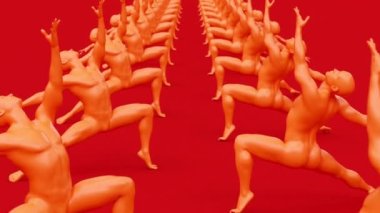 Modern asgari trend sürreal 3D canlandırma, çekici manken modeli, genç insan karakter heykeli, kaslı atletik güç güçlü vücut geliştiriciler, yakışıklı sporcu.