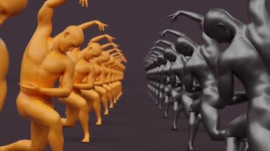 Çıplak, genç, zarif bir poz figürü, stüdyo 3D, modern çizim, soyut sanat tasarım animasyonu, moda mankeni duruş portresi, atletik kaslı güçlü vücut geliştirici..