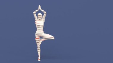 İnsan çıplak, genç, zarif poz figürü, stüdyo 3D resim, soyut sanat tasarımı animasyonu, moda mankeni duruşu portresi, dilimlenmiş ince kadın, yoga ya da spor salonu..