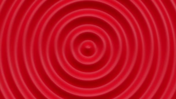 Vermelho Brilhante Ondulado Concêntrico Moderno Circular Radial Dinâmico Abstrato Fundo — Vídeo de Stock