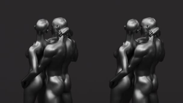 Uomo Nudo Giovane Elegante Figura Posa Studio Rendere Illustrazione Moderna — Video Stock