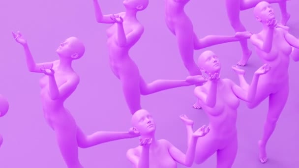 Сучасна Мінімальна Модна Сюрреалістична Ілюстрація Рендеринга Позує Привабливу Модель Маннекіна — стокове відео