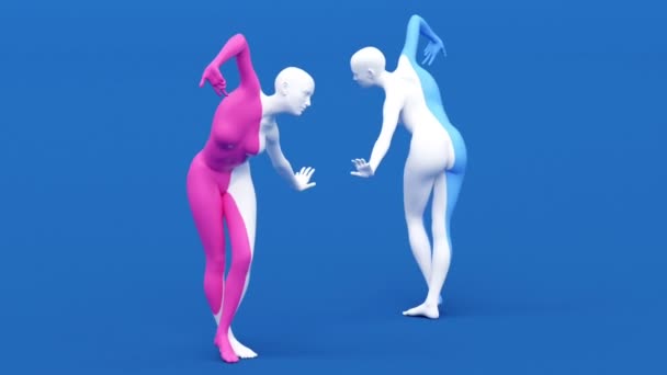 Humano Jovem Figura Posando Elegante Estúdio Render Ilustração Moderna Arte — Vídeo de Stock