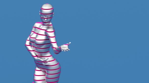Ανθρώπινο Γυμνό Νέος Κομψό Ποζάρουν Φιγούρα Στούντιο Καθιστούν Σύγχρονη Εικόνα — Αρχείο Βίντεο