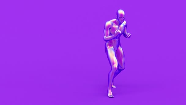 Menschliche Nackte Junge Elegante Posierende Figur Studio Rendern Moderne Illustration — Stockvideo