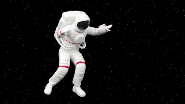 Astronaute Flottant Surréaliste Cosmonaute Astronaute Combinaison Spatiale Fond Galactique Cosmique — Video